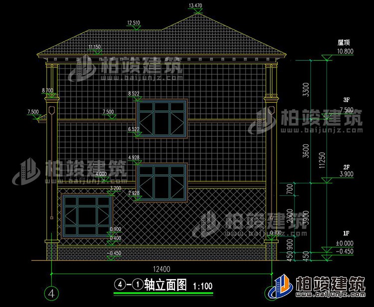 背立面图